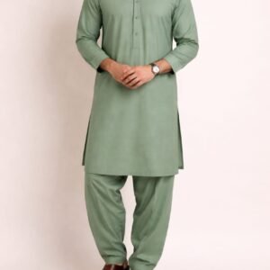 Classic Olive Green Kurta Shalwar