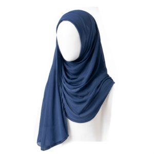 Midnight Navy Chiffon Hijab