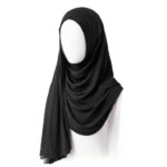 Jet Black Chiffon Hijab