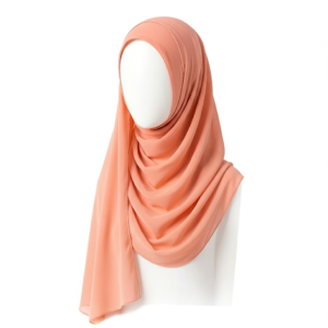Peach Coral Chiffon Hijab
