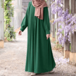 Forest Emerald Pleated Abaya