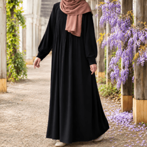 Midnight Onyx Pleated Abaya