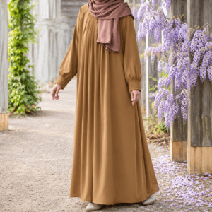 Camel Earth Pleated Abaya